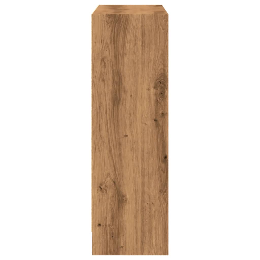 Boekenkast 80X24X Bewerkt Hout Artisanaal Kleurig Eiken 80 cm 76 cm