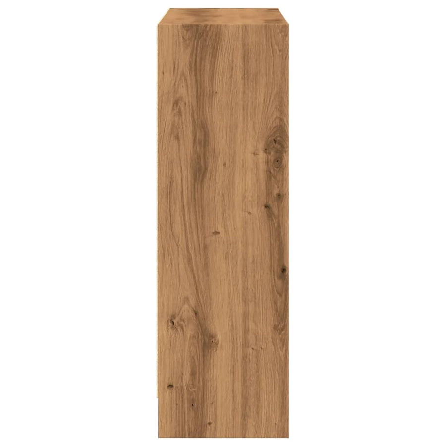 Boekenkast 80X24X Bewerkt Hout Artisanaal Kleurig Eiken 80 cm 76 cm