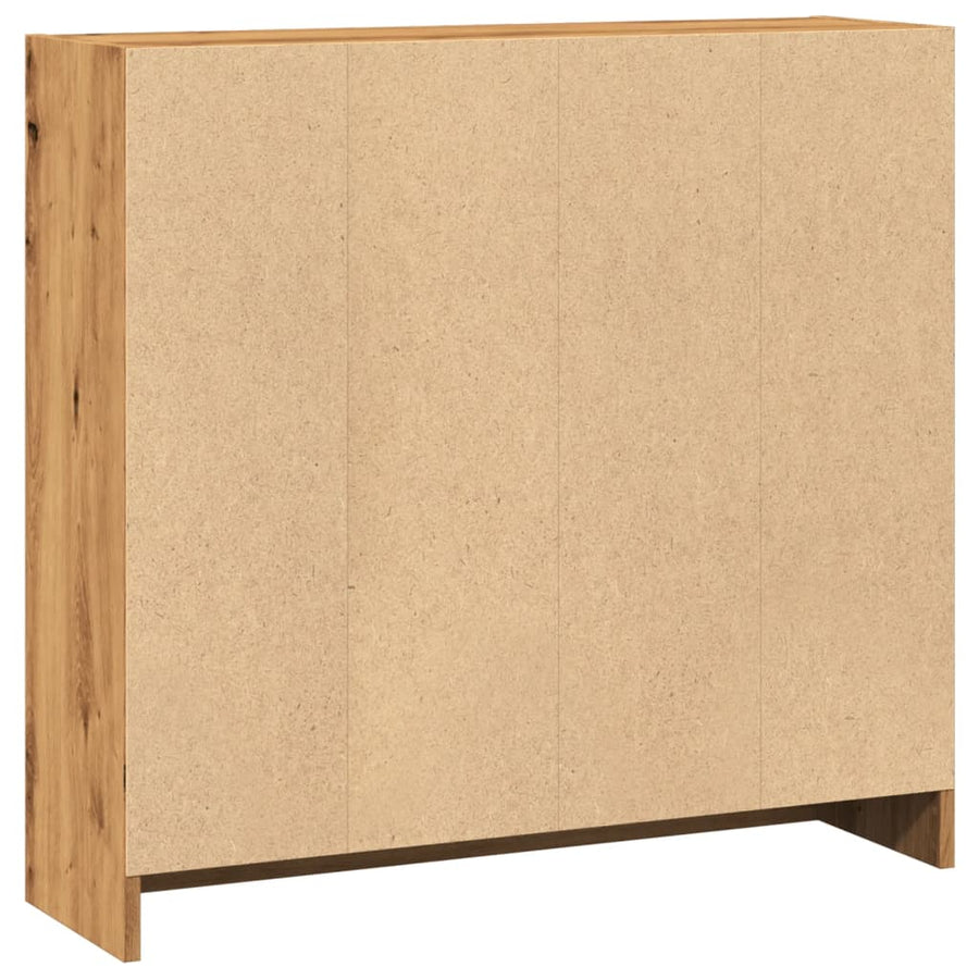 Boekenkast 80X24X Bewerkt Hout Artisanaal Kleurig Eiken 80 cm 76 cm