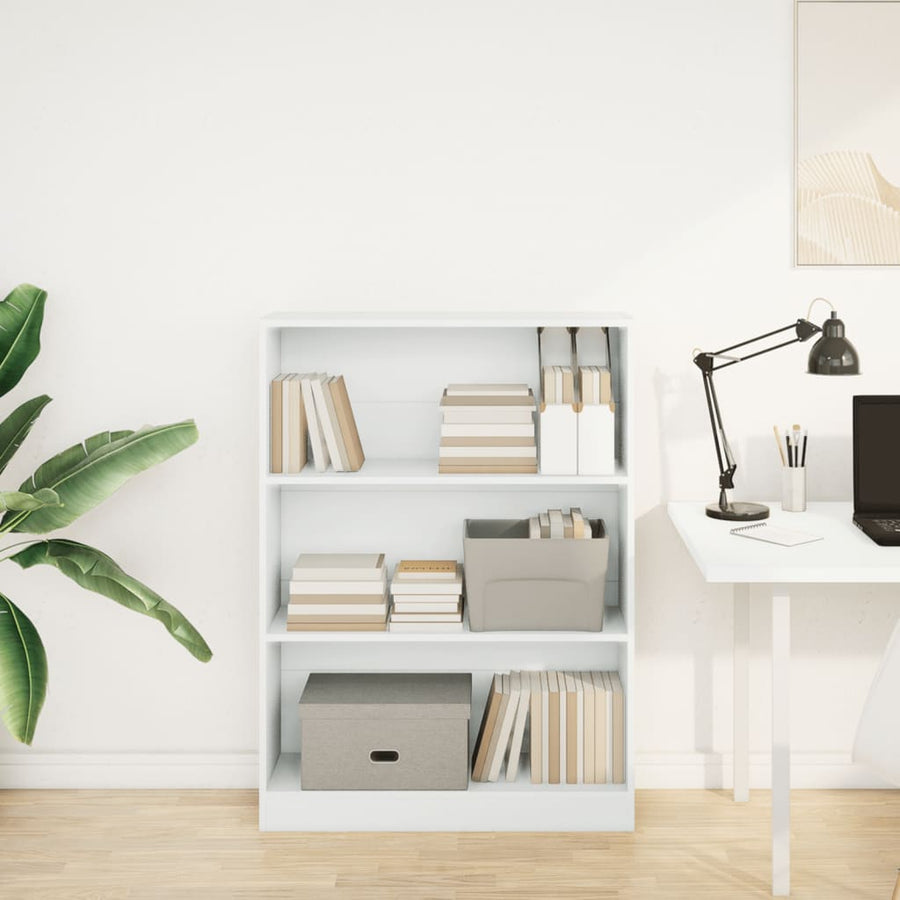Boekenkast 80x24x109 cm bewerkt hout wit