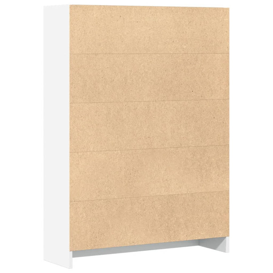 Boekenkast 80x24x109 cm bewerkt hout wit