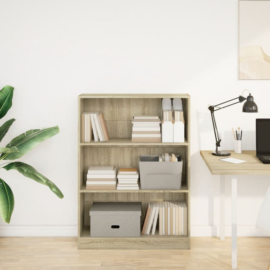 Boekenkast 80x24x109 cm bewerkt hout sonoma eikenkleurig