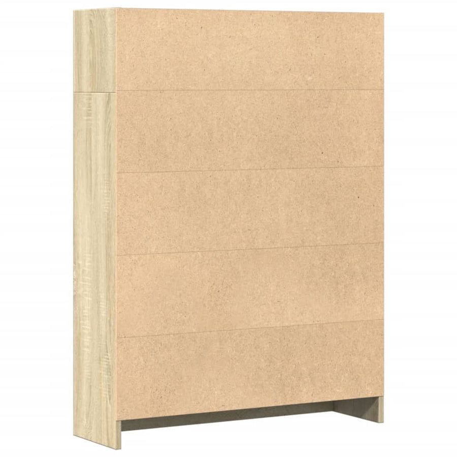 Boekenkast 80x24x109 cm bewerkt hout sonoma eikenkleurig