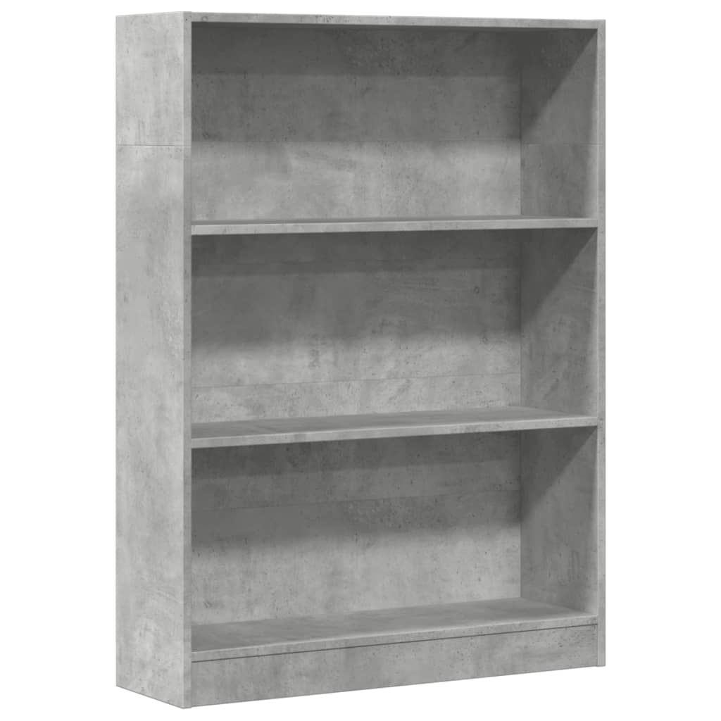 Boekenkast 80x24x109 cm bewerkt hout betongrijs