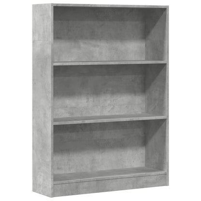 Boekenkast 80x24x109 cm bewerkt hout betongrijs