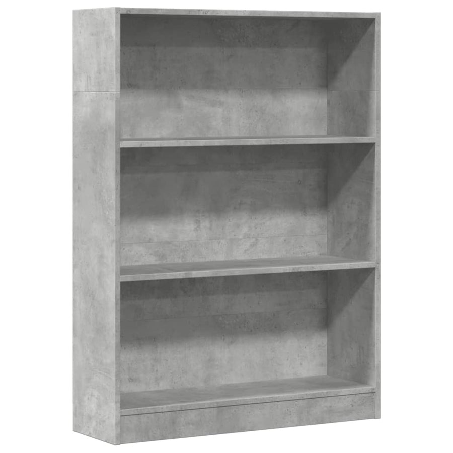 Boekenkast 80x24x109 cm bewerkt hout betongrijs