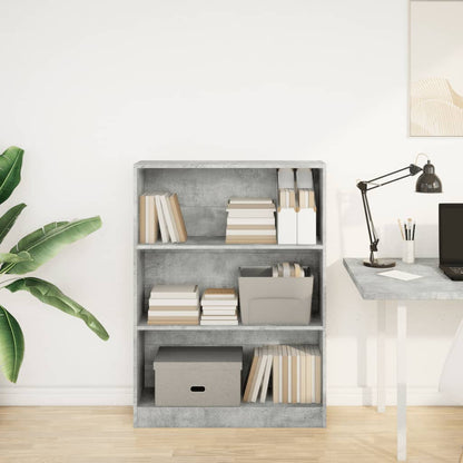 Boekenkast 80x24x109 cm bewerkt hout betongrijs