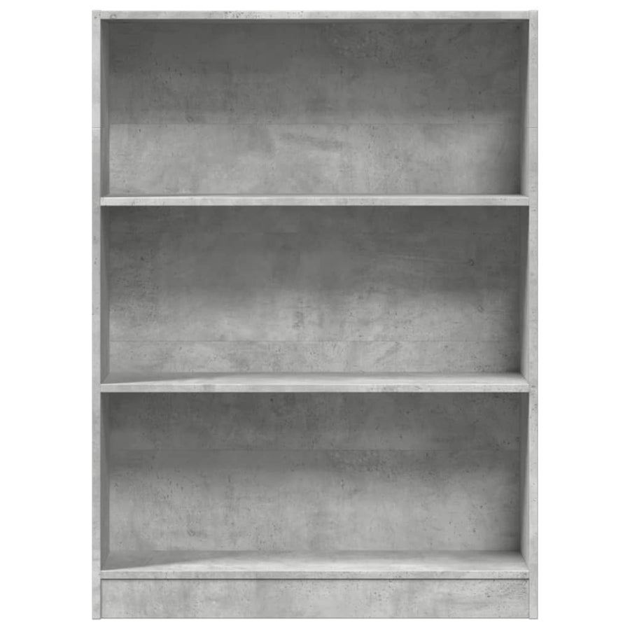 Boekenkast 80x24x109 cm bewerkt hout betongrijs