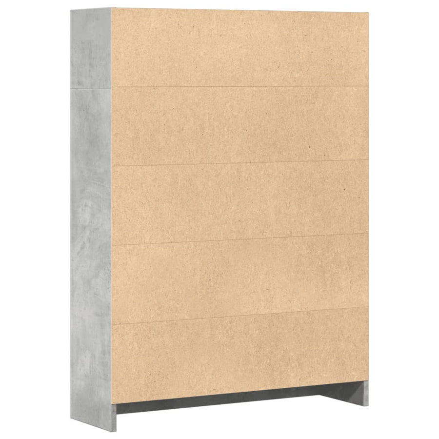 Boekenkast 80x24x109 cm bewerkt hout betongrijs