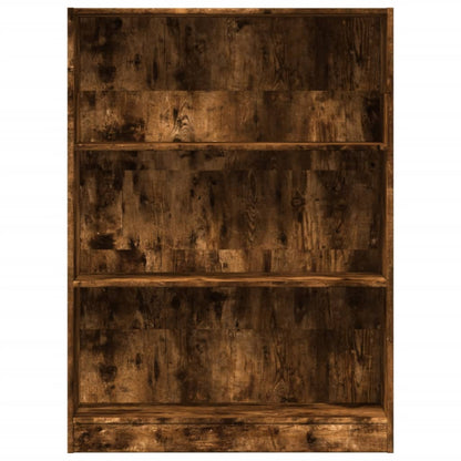 Boekenkast 80x24x109 cm bewerkt hout gerookt eikenkleurig