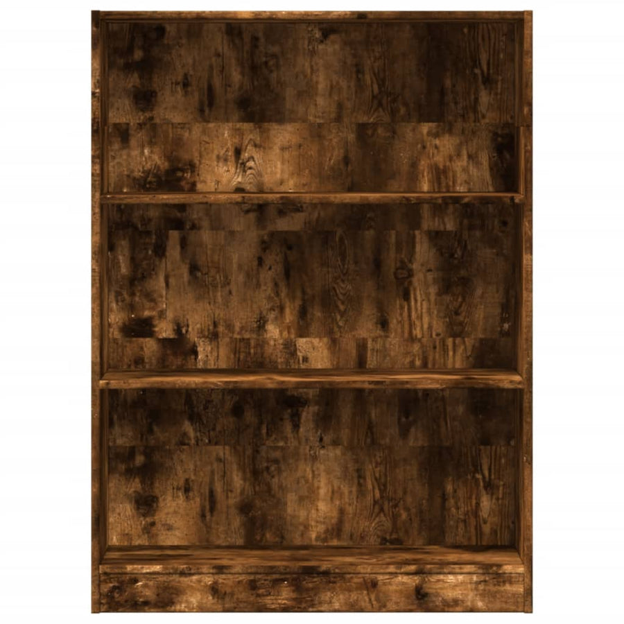 Boekenkast 80x24x109 cm bewerkt hout gerookt eikenkleurig