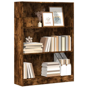 Boekenkast 80x24x109 cm bewerkt hout gerookt eiken