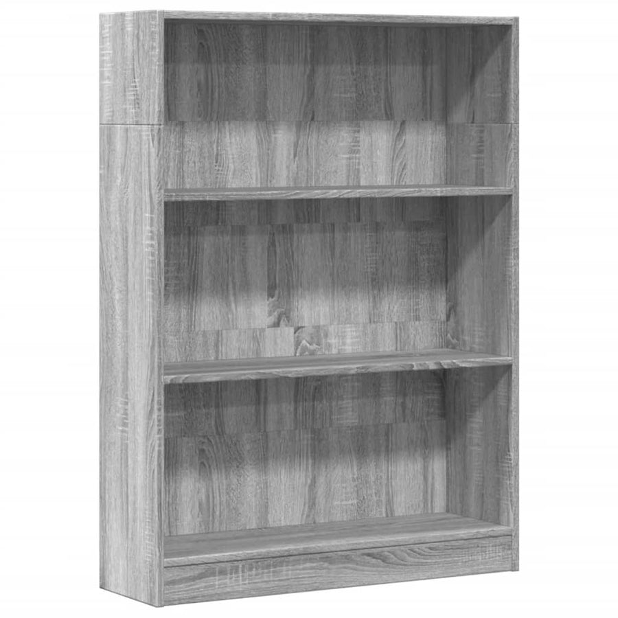 Boekenkast 80x24x109 cm bewerkt hout grijs sonoma eikenkleurig