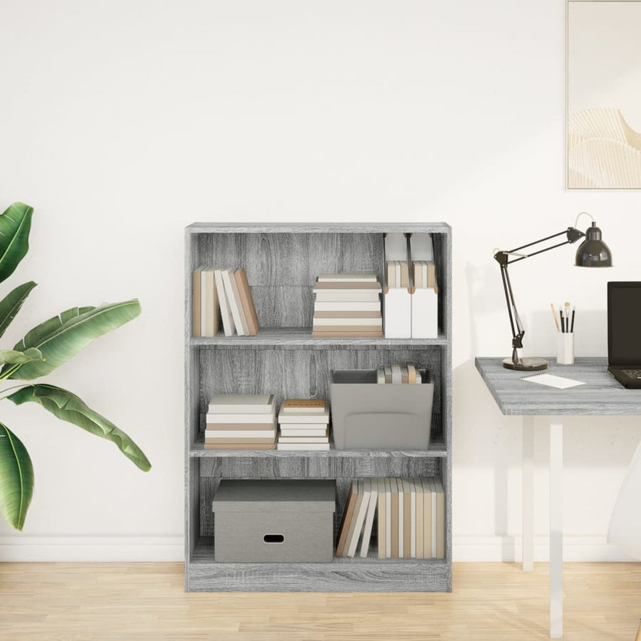 Boekenkast 80x24x109 cm bewerkt hout grijs sonoma eikenkleurig
