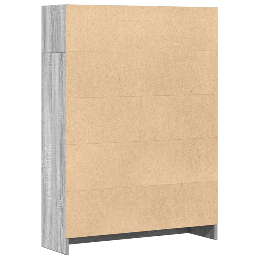 Boekenkast 80x24x109 cm bewerkt hout grijs sonoma eikenkleurig