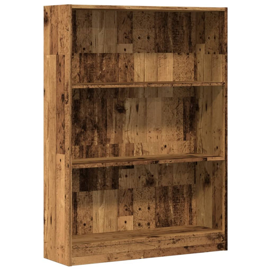 Boekenkast 80x24x109 cm bewerkt hout oud houtkleurig