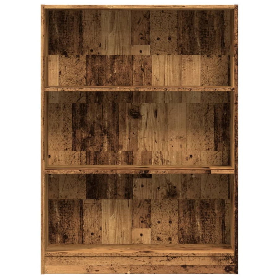 Boekenkast 80x24x109 cm bewerkt hout oud houtkleurig