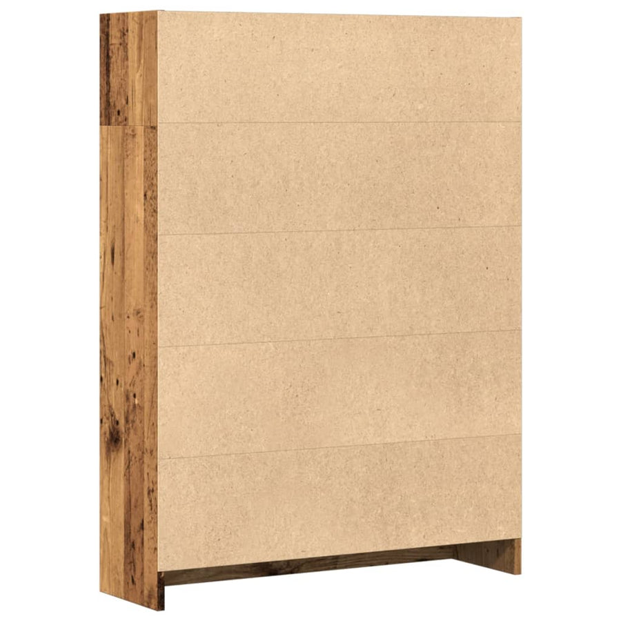 Boekenkast 80x24x109 cm bewerkt hout oud houtkleurig