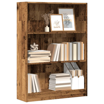 Boekenkast 80x24x109 cm bewerkt hout oud houtkleurig