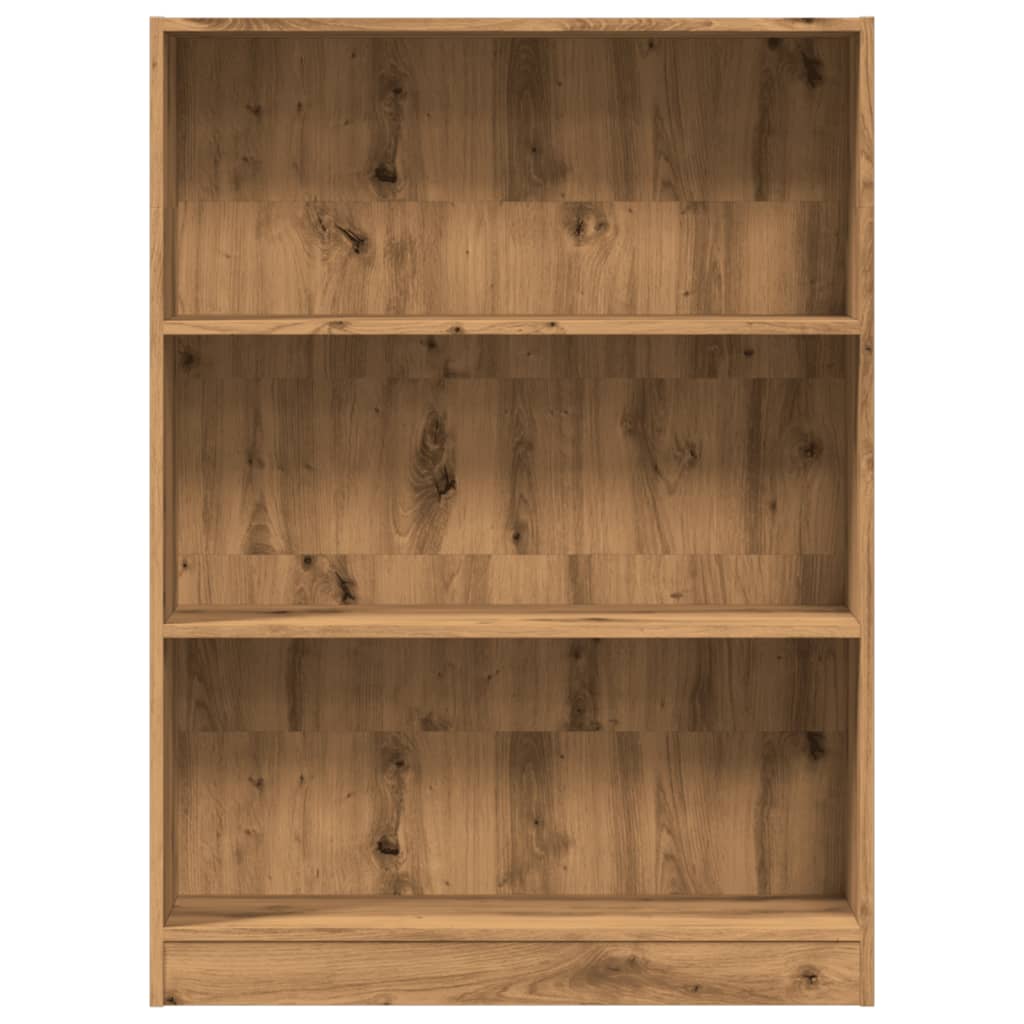 Boekenkast 80x24x109 cm bewerkt hout artisanaal eikenkleurig