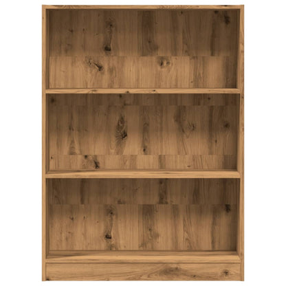 Boekenkast 80x24x109 cm bewerkt hout artisanaal eikenkleurig