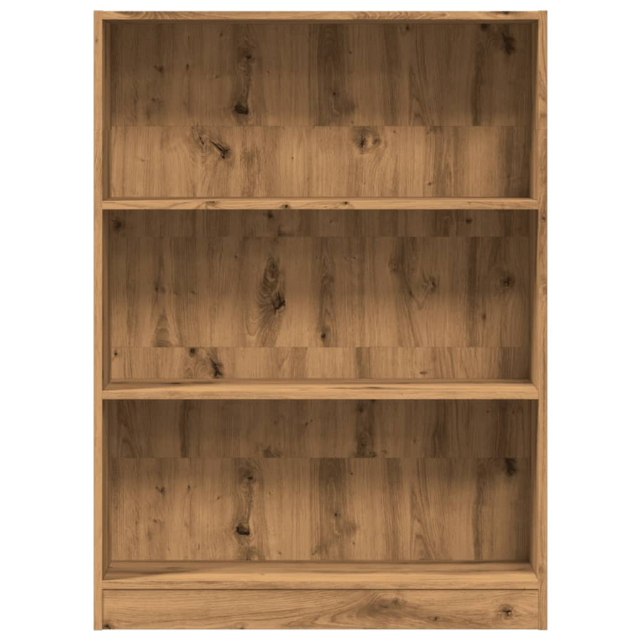 Boekenkast 80x24x109 cm bewerkt hout artisanaal eikenkleurig