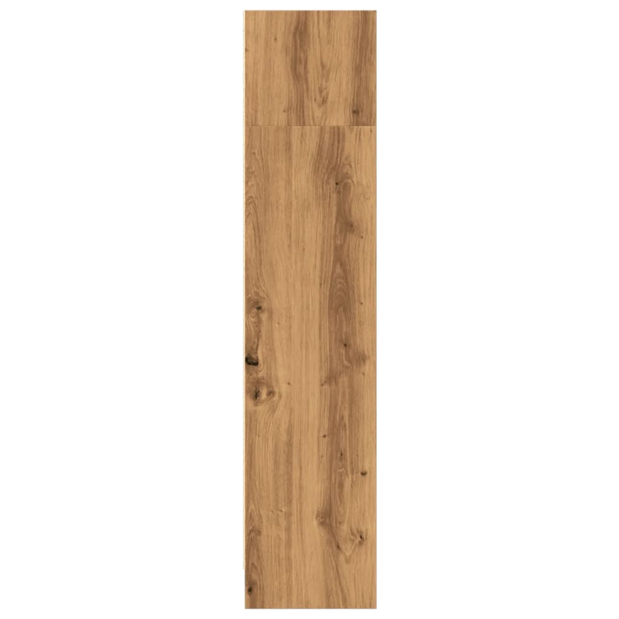 Boekenkast 80x24x109 cm bewerkt hout artisanaal eikenkleurig