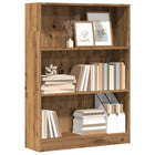 Boekenkast 80x24x109 cm bewerkt hout eikenkleurig