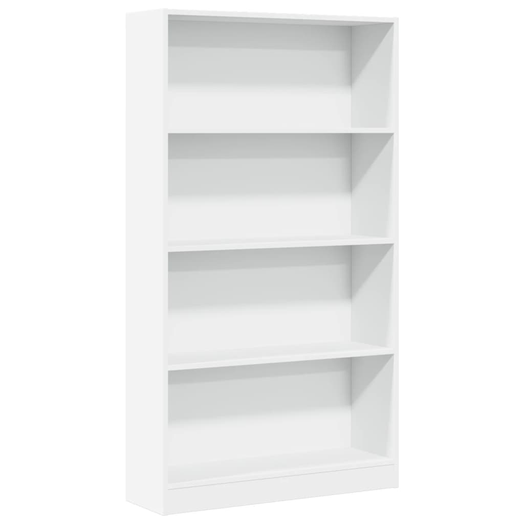 Boekenkast 80x24x143 cm bewerkt hout wit