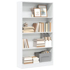 Boekenkast 80x24x143 cm wit bewerkt hout