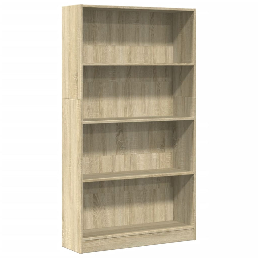 Boekenkast 80x24x143 cm bewerkt hout sonoma eikenkleurig