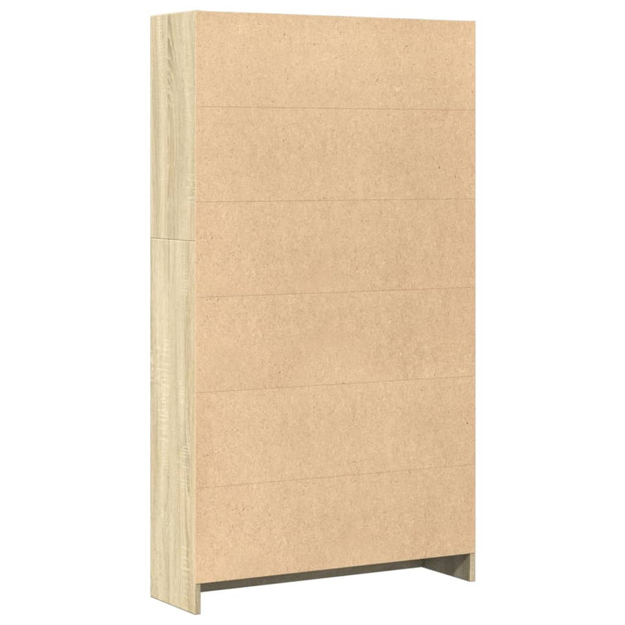Boekenkast 80x24x143 cm bewerkt hout sonoma eikenkleurig