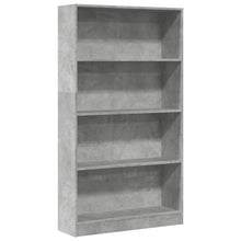 Boekenkast 80x24x143 cm bewerkt hout betongrijs