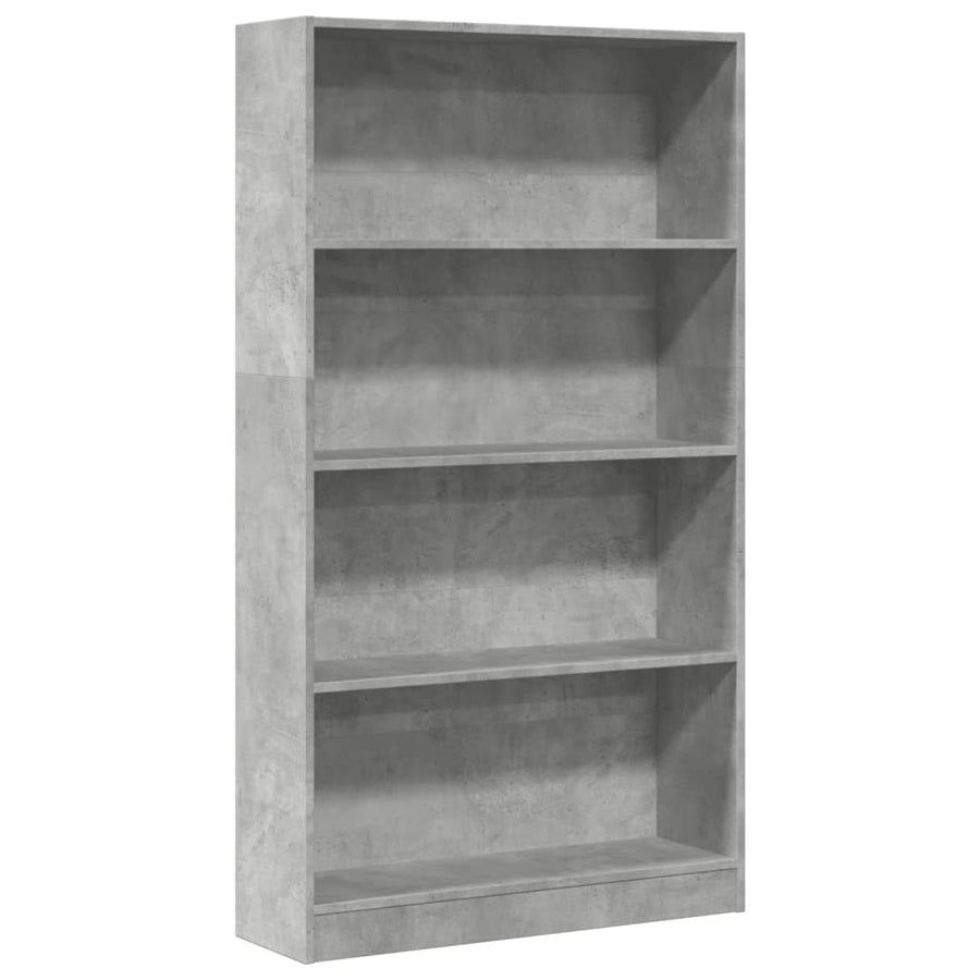 Boekenkast 80x24x143 cm bewerkt hout betongrijs
