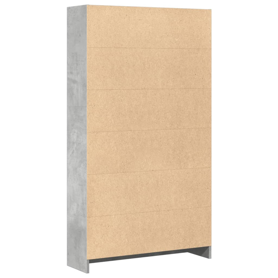 Boekenkast 80x24x143 cm bewerkt hout betongrijs