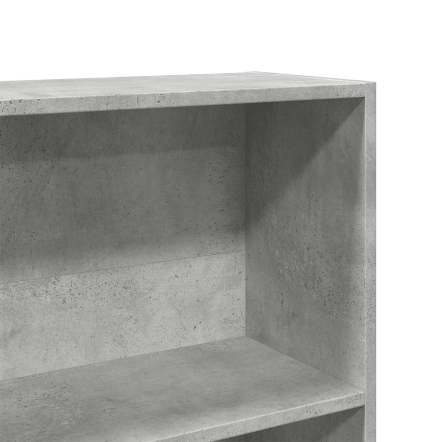 Boekenkast 80x24x143 cm bewerkt hout betongrijs