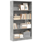 Bookcase 80x24x143 cm engineered wood concrete gray
