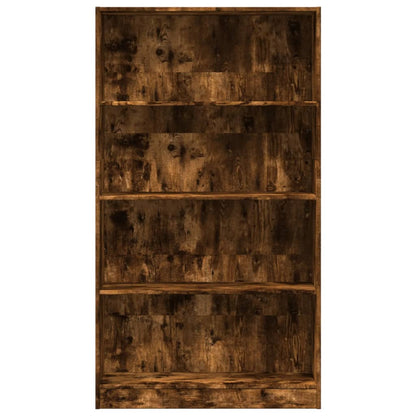 Boekenkast 80x24x143 cm bewerkt hout gerookt eikenkleurig