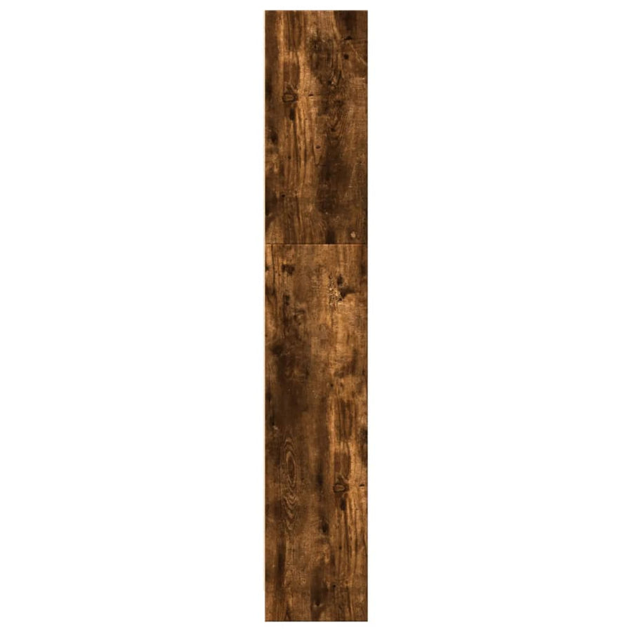 Boekenkast 80x24x143 cm bewerkt hout gerookt eikenkleurig