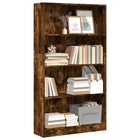 Boekenkast 80x24x143 cm bewerkt hout eikenkleurig