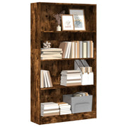 Boekenkast 80x24x143 cm bewerkt hout eikenkleurig