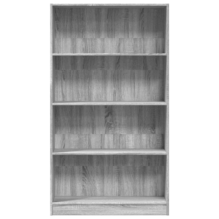 Boekenkast 80x24x143 cm bewerkt hout grijs sonoma eikenkleurig