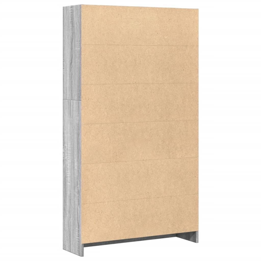 Boekenkast 80x24x143 cm bewerkt hout grijs sonoma eikenkleurig