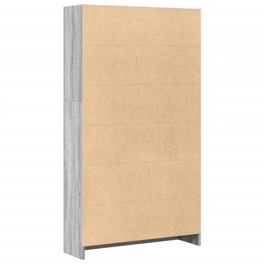 Boekenkast 80x24x143 cm bewerkt hout grijs sonoma eikenkleurig