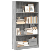 Boekenkast 80x24x143 cm grijs sonoma eiken bewerkt hout