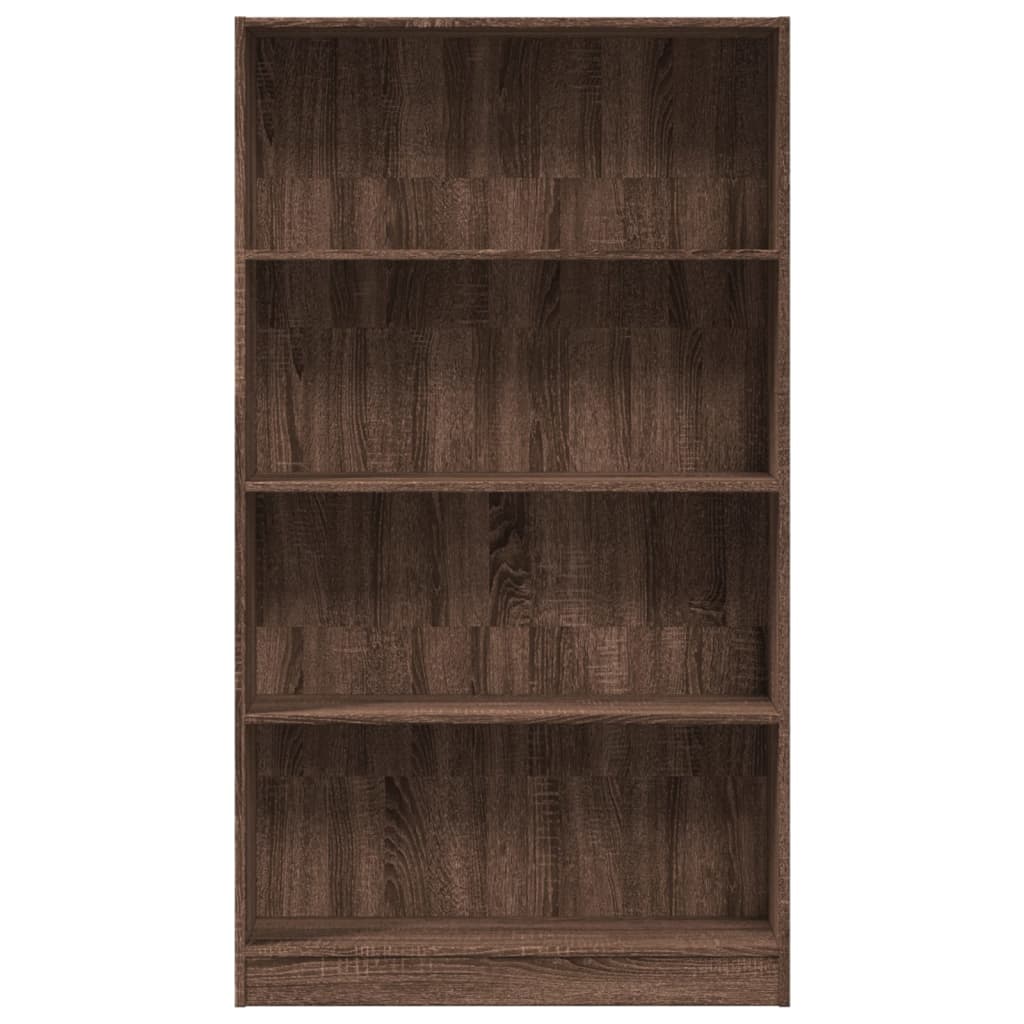 Boekenkast 80x24x143 cm bewerkt hout bruin eikenkleurig