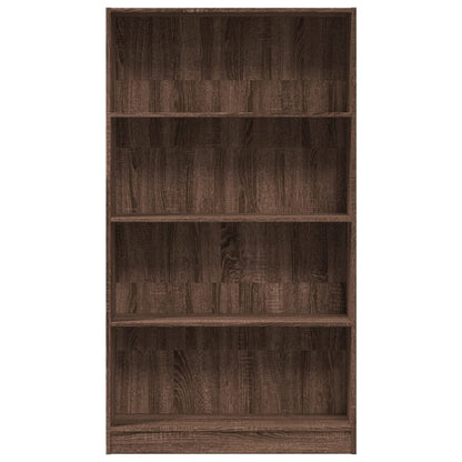 Boekenkast 80x24x143 cm bewerkt hout bruin eikenkleurig