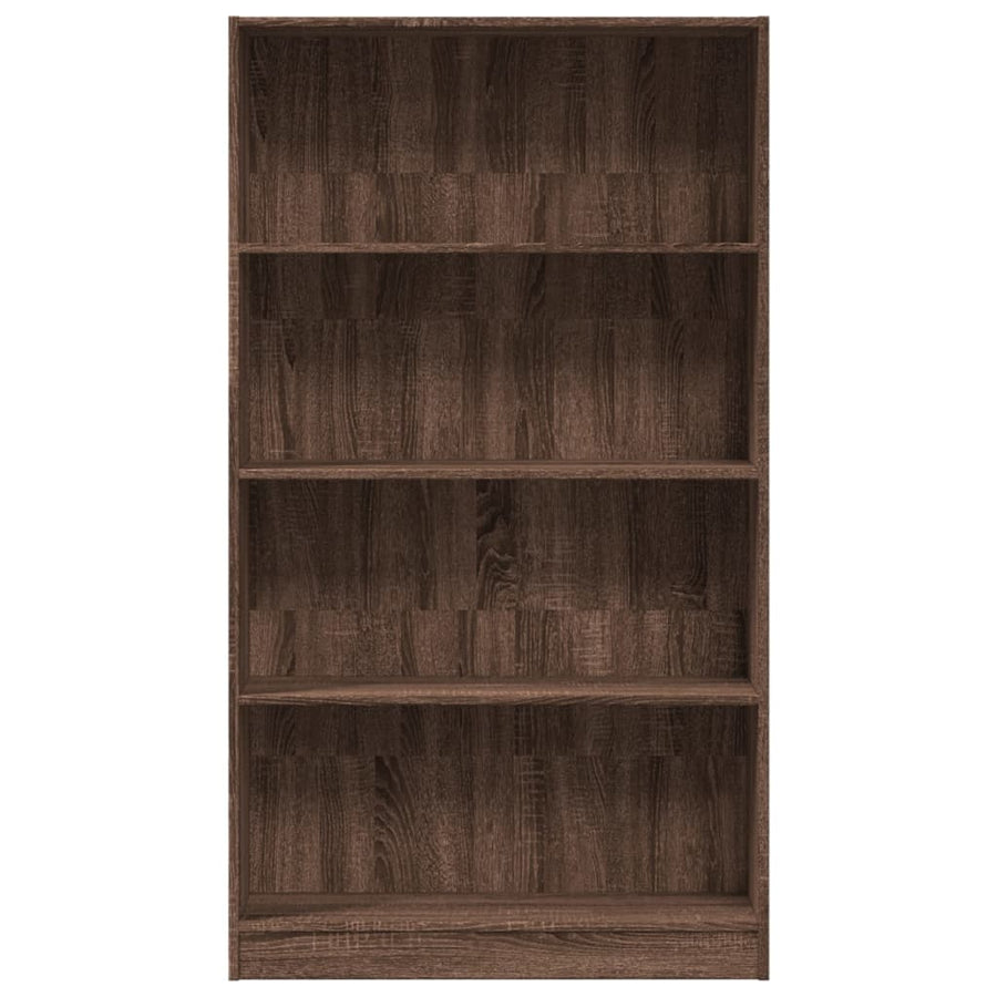 Boekenkast 80x24x143 cm bewerkt hout bruin eikenkleurig