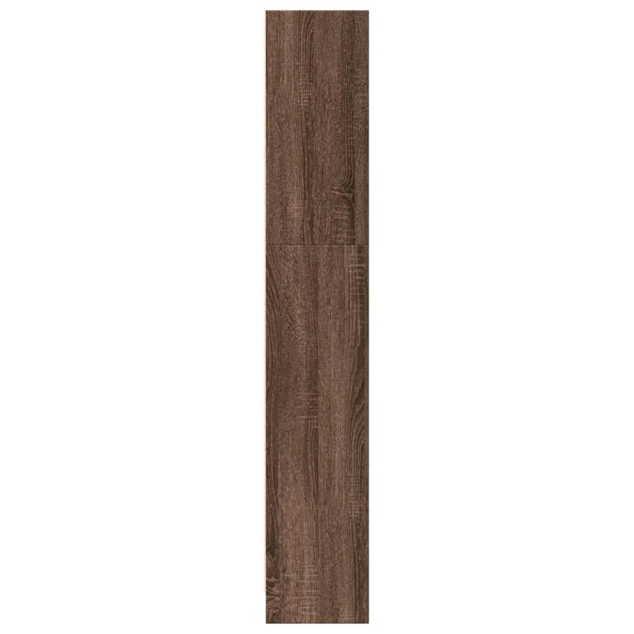 Boekenkast 80x24x143 cm bewerkt hout bruin eikenkleurig