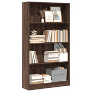 Boekenkast 80x24x143 cm bewerkt hout bruin